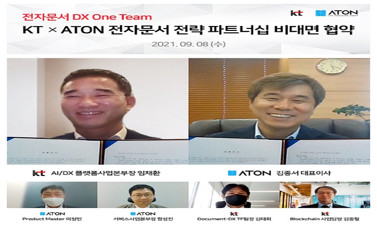 아톤-KT, 전자문서 사업 위한 협약 체결